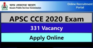 APSC CCE Exam Recruitment 2020